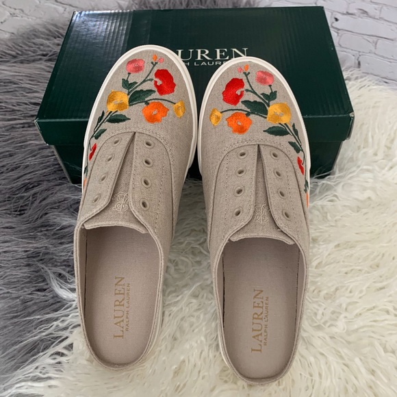 Ralph Lauren Jaida Linen Sneakers Shoe Slide 7 - Picture 7 of 8